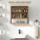 Homcom (Brown) HOMCOM Industrial Bathroom Cabinet with 2 Mirrored Doors Open Shelf 7