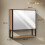 Homcom (Brown) HOMCOM Industrial Bathroom Cabinet with 2 Mirrored Doors Open Shelf 3