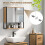 Homcom (Brown) HOMCOM Industrial Bathroom Cabinet with 2 Mirrored Doors Open Shelf 8
