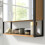 Homcom (Brown) HOMCOM Industrial Bathroom Cabinet with 2 Mirrored Doors Open Shelf 9