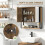 Homcom (Brown) HOMCOM Industrial Bathroom Cabinet with 2 Mirrored Doors Open Shelf 5
