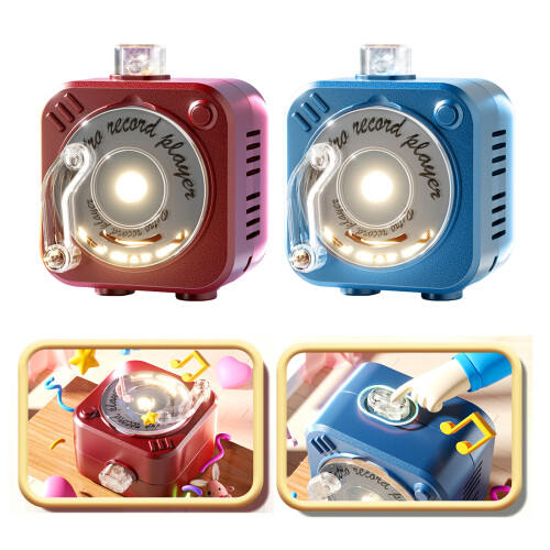 Miniature Vintage Audios Player Keychain ABS Mini-blue 2