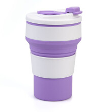 Collapsible Travel Cup, Hot and Cold Drinks Companion, Ultra Portable Food-grade Silicone Tumbler, Leak-proof Reusable Mug for Microwave & Dishwasher