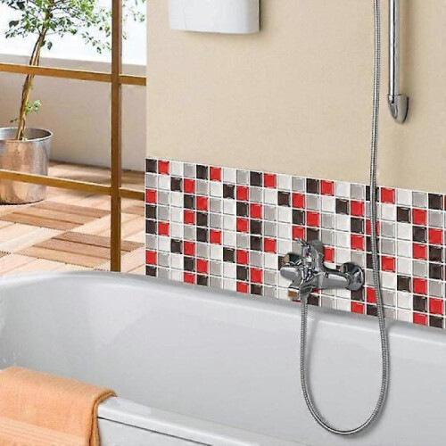 24 Pcs Rectangular Decorative Self-Adhesive Tile Stickers for Bathroom 1