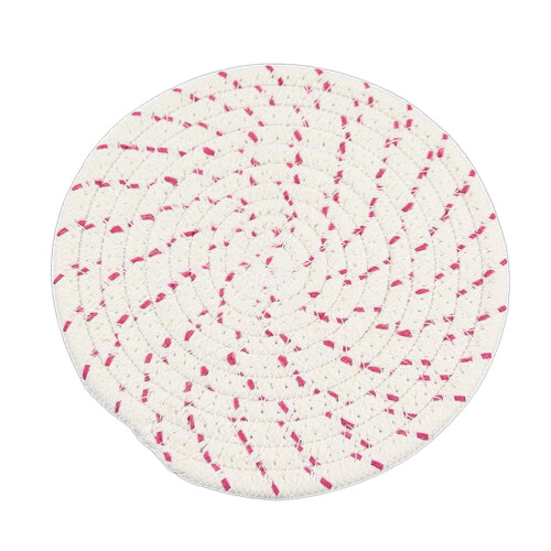 1/3pcs  Cup Mat Cotton Thread Woven Coaster Round Placemats-3