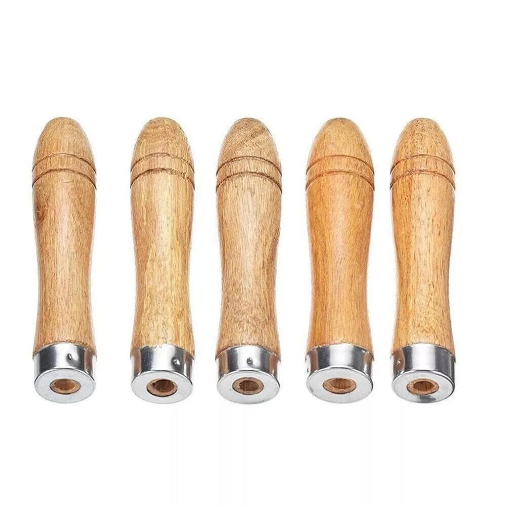 5Pcs Wooden File Handles With Metal Collar For Woodworking And Hand Tool Replacement 9323874655598