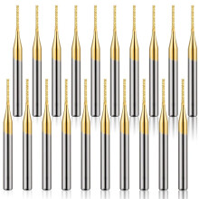 20 Pcs 1/8 Inch 1mm End Mill Bits Titanium Coat Carbide Engraving Mill