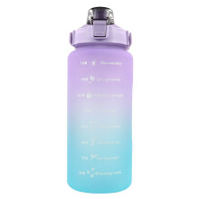 BPA Free 64oz Water Bottle, Durable PS Material Leakproof Design with Secure Lock Lid, Motivational Quotes for Fitness Weight Loss, Vibrant Color 2 Li