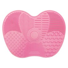 Fuchsia Silicone Makeup Brush Cleaning Mat for Deep Cosmetic Brush Washing