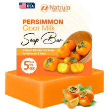 Body Odor Soap with Goat Milk and Persimmon – Natural Deodorant Bar for Instant Odor Neutralization and Skin Brightening
