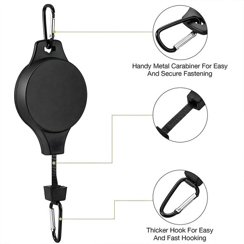 Plant Hanger, Retractable Flower Hooks, Bird House Hooks, Adjustable Pull Down Hanger 2