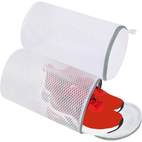 2 Pack Mesh Shoe Washing Bags for Laundry Machine, Large Sneaker Protector, Durable Reusable 1