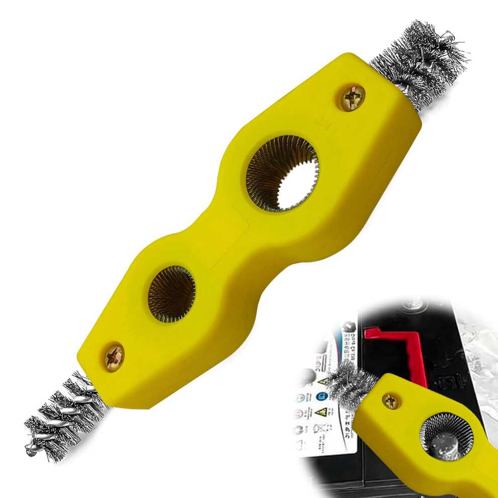 4 In 1 Car Battery Cleaning Brush With Anticorrosion Protection For Automotive And Marine Copper Pipes (Yellow) Yellow 9119770412720