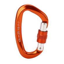 Ultra-Light Screw Gate Carabiner, Sturdy D Shape Carabiner, Aircraft Grade Aluminum Alloy, Anti-Slip Nut with High Load Bearing for Professional Climb