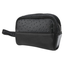 Travel Organizer Bag with Seal Zipper, Water-resistant PU Leather Storage Pouch Enduring Toiletry Case with Internal Pockets and External Small Pocket