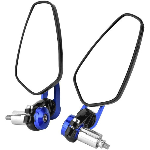 Blue 360-Degree Adjustable Swivel Bar End Rearview Mirrors for Motorcycle 1