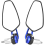Blue 360-Degree Adjustable Swivel Bar End Rearview Mirrors for Motorcycle 1