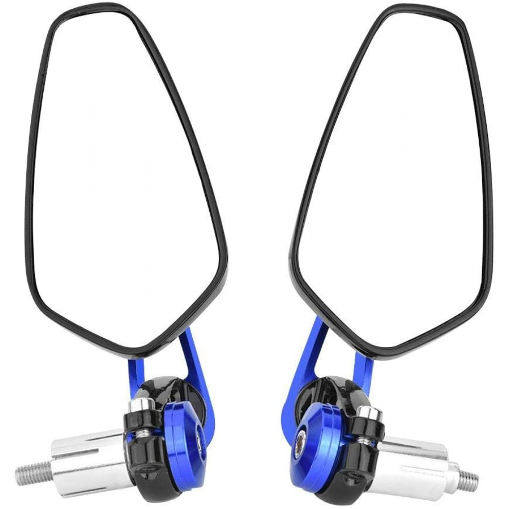360-Degree Adjustable Swivel Bar End Rearview Mirrors For Motorcycle Blue 7057162527459