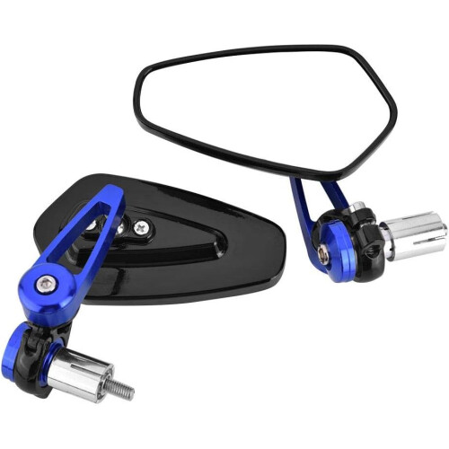 Blue 360-Degree Adjustable Swivel Bar End Rearview Mirrors for Motorcycle 2