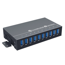 Metallener 10-Port USB 3.0 High-Speed-Datensynchronisations-Hub mit Schnellladefunktion und Splitter