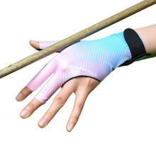 Pool gloves, left hand, billiard gloves with 3 fingers, nonslip, Blue