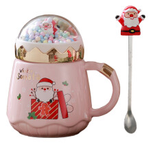Cute Ceramic Tea Mugs with Durable and Convenient Build, Christmas Ceramic Mug for Daily Use, Double-wall Insulated Glasses Technology, Festive Flair