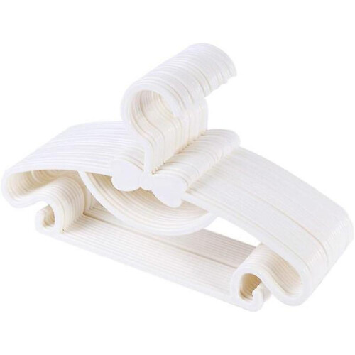 30-Pack White Plastic Children's Clothes Hangers, 29cm
