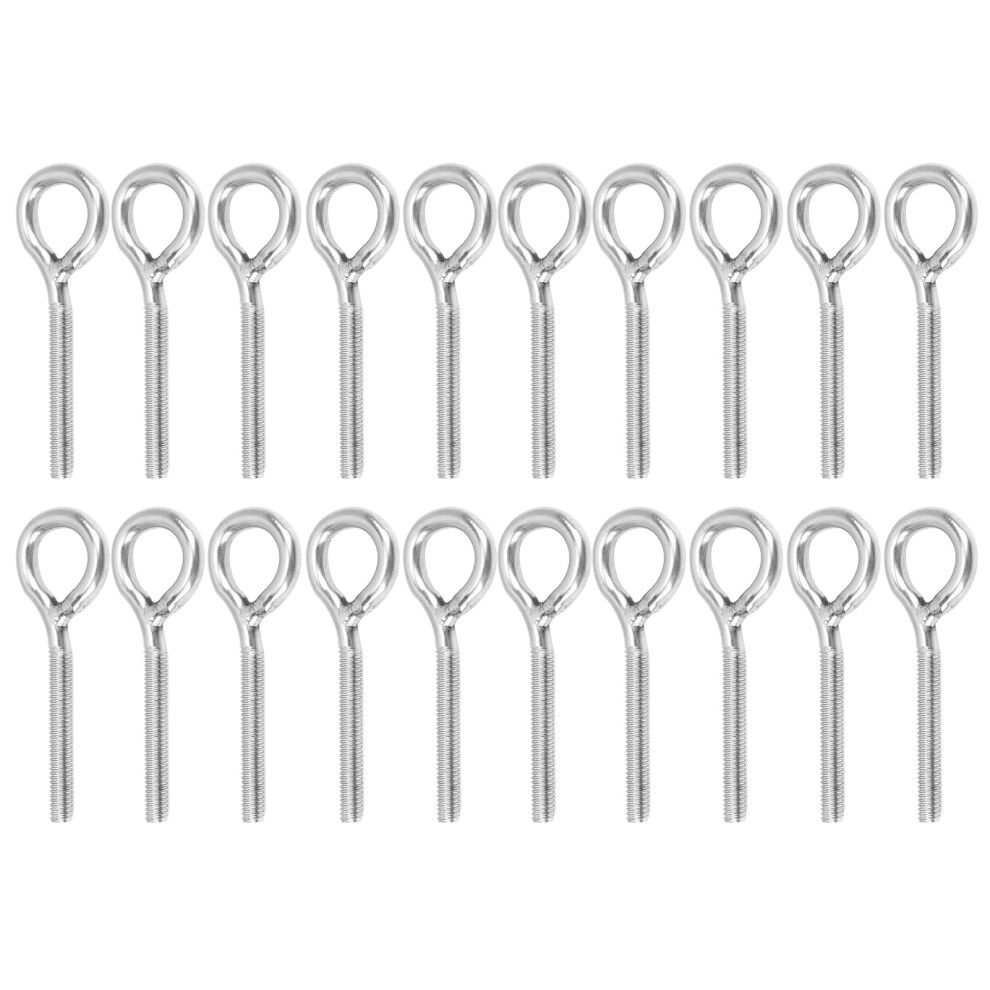 Indoor Outdoor Eyelet Hooks, Carbon Steel Construction Offers Sturdy Support, Easy Installation Ensures Hassle-Free Setup, 20Pcs M4 9416038258060