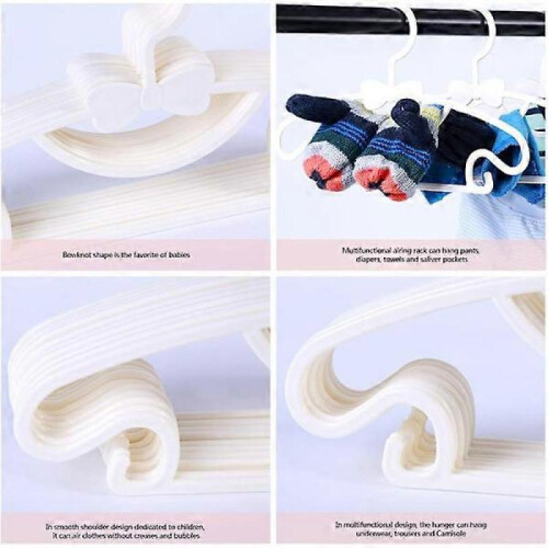 30-Pack White Plastic Children's Clothes Hangers, 29cm 2