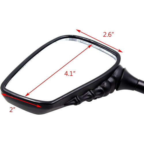 Red Skull Skeleton Hand Motorcycle Mirrors, 8mm/10mm 1