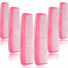 Pink 12-Pack Fine-Tooth Hair Combs for Women & Men, Lightweight Plastic, Black