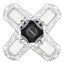 Luminária LED de oficina com economia de energia, acendimento instantâneo, painéis ajustáveis, iluminação flexível para uma ampla gama de