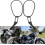 Specchietti retrovisori neri 8mm per Harley Bobber, Cruiser, Custom, MT 2