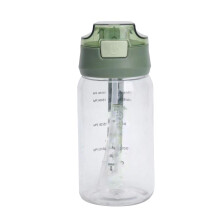 Kids Water Bottle With Silicone Straw BPA Free Lightweight Reusable Drinking Bottle Leak Proof Easy One Handed Use For School Travel (520ml)