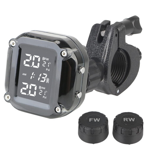 Motorrad-TPMS mit 2 externen Sensoren, LCD-Display & Temperaturalarm 1