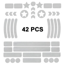 Aanpasbare helmdecoratie, weerbestendige lijm, verbeterde zichtbaarheid, reflecterende sterren in diverse kleuren, zelfklevende PVC-stickers,