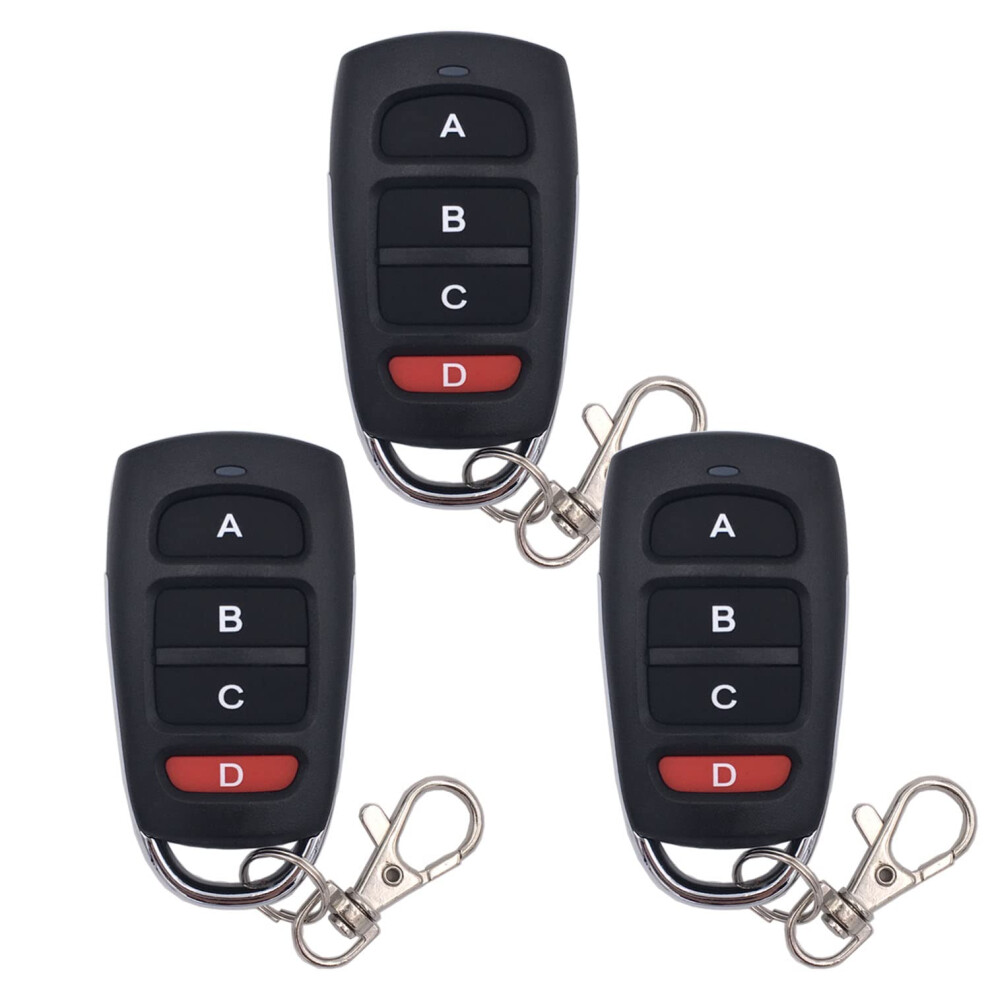 3Pcs 433Mhz Rf Remote Control Key Fob With Long Range Easy Code Cloning For Fixed Code 9001264612085