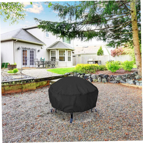 Round Fire Pit Cover, 34 x 15 cm,, AntiUV, Windproof, Dustproof 2