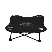 Cama elevada para animais de estimação em malha respirável, resistente à ferrugem, portátil, para relaxamento em ambientes internos e externos,