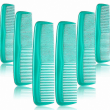 Cyan-Blue 12-Pack Fine-Tooth Hair Combs for Women & Men, Compact Lightweight Plastic, Black