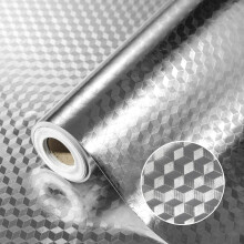 Kitchen Backsplash Wallpaper Peel and Stick HeatResistant Waterproof Aluminum Foil Wall and Countertop Cover 15.7x394in
