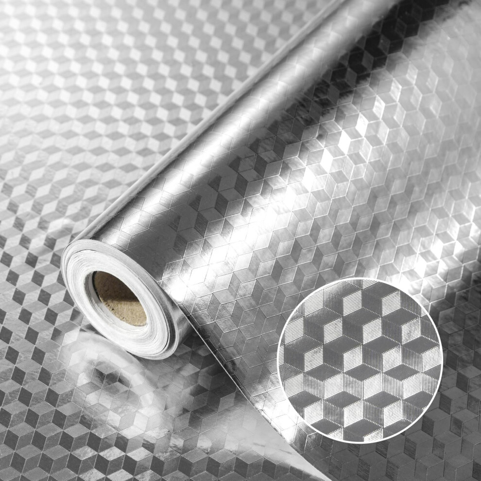 Kitchen Backsplash Wallpaper Peel And Stick Heatresistant Waterproof Aluminum Foil Wall And Countertop Cover 15.7X394in 9001264612436