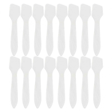 White Cosmetic Makeup Spatula Tool Plastic for Skin Cream Application 100Pcs