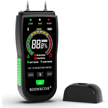 Digital PinType Wood Moisture Meter with LCD for Firewood, Drywall, Concrete and Building Materials