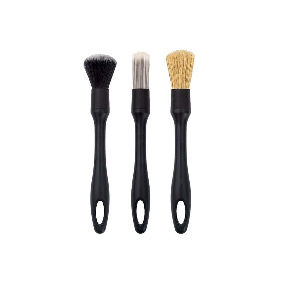Car Detailing Brushes Set 3Pcs With Soft And Boar Hair Bristles For Interior Exterior Multisurface Cleaning 9339159857847