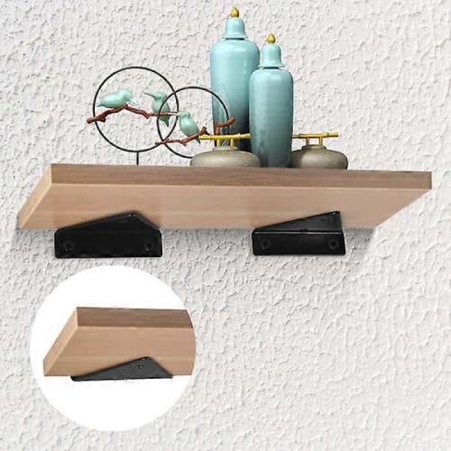 2 pcs triangular shelf brackets, floating shelf brackets, hidden metal 1