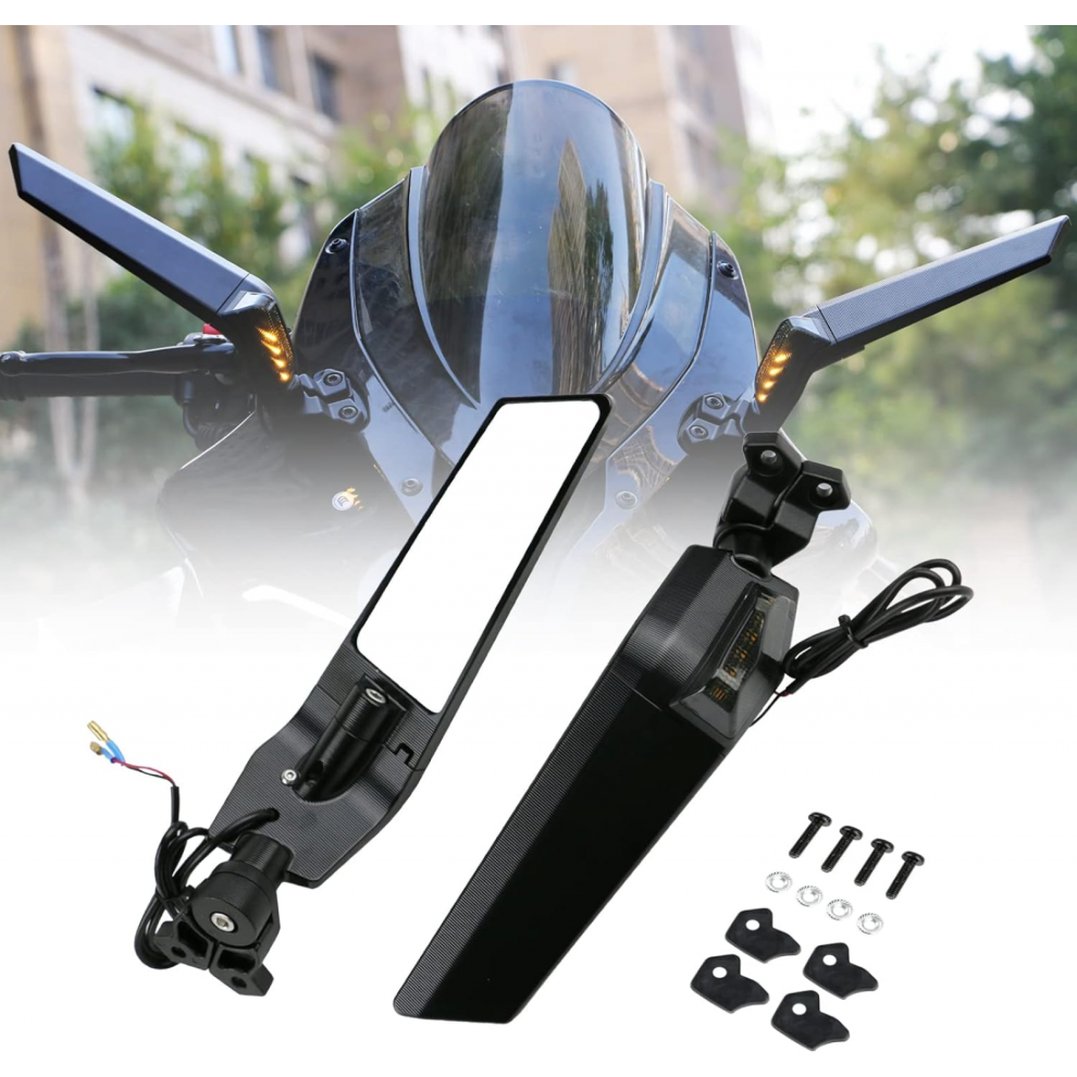Adjustable Motorcycle Mirrors - Compatible With Kawasaki Ninja 400/650/Zx10r/Zx6r/Zx-636 & Honda 7057162533313
