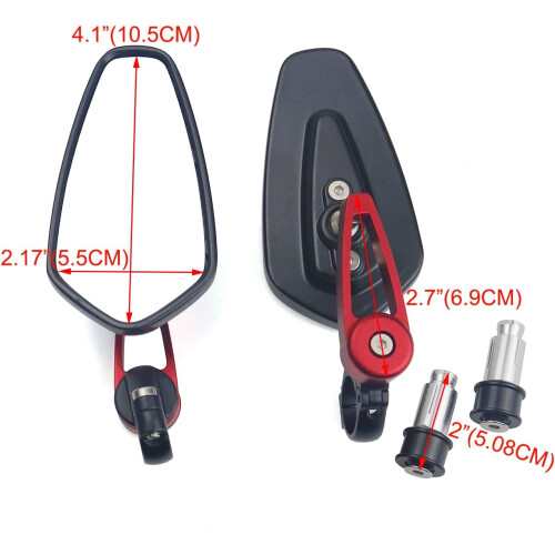 Universal 7/8" Bar End Mirrors for Racing Bikes & Scooters (22mm) 2