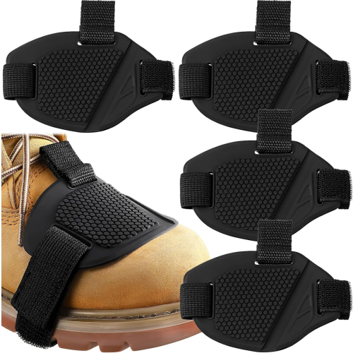 4Pcs Motorcycle Shifter Boot Covers - Black Rubber Protector for Clutch & Gear