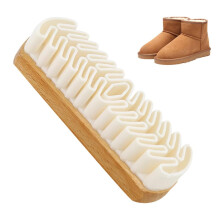 Suede Shoe Brush and Eraser Kit with Wooden Handle for Deep Suede Cleaning and Stain Removal